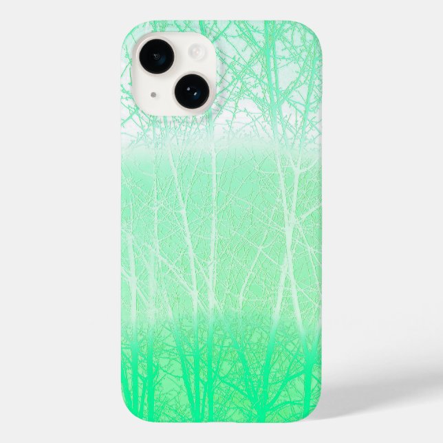 Frostige Neblige Äste Mintgrün Case-Mate iPhone Hülle (Rückseite)