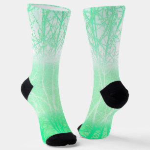 Frostige Neblige Äste Mintgrün Socken