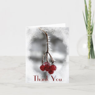 Frostige rote Beeren Winter Dankeschön Dankeskarte