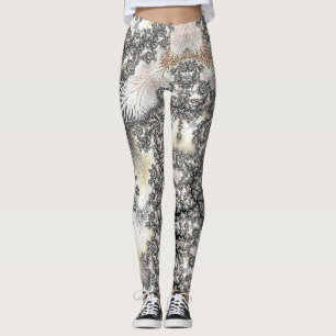Frostige Silver Ice Kristalle Frozen Look Fraktal  Leggings