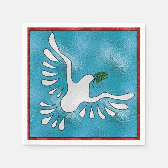 Frostige Taube Serviette (Vorderseite)