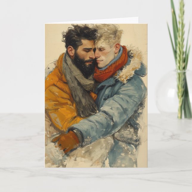 Frostige Umarmung Winter Karte (Vorderseite)