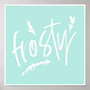 Frostige Wordart Typografie Handschrift Winter Poster