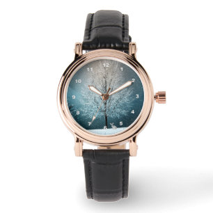 Frostiger Baum am Abend Armbanduhr