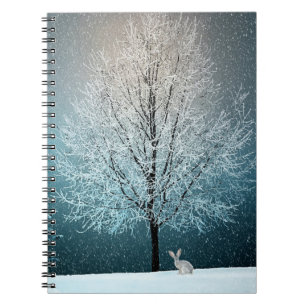 Frostiger Baum am Abend Notizblock