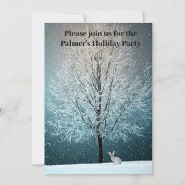 Frostiger Baum im Abend Einladung