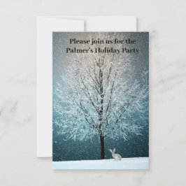 Frostiger Baum im Abend Einladung