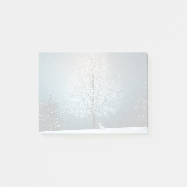Frostiger Baum im Abend Post-it Klebezettel (Vorderseite)