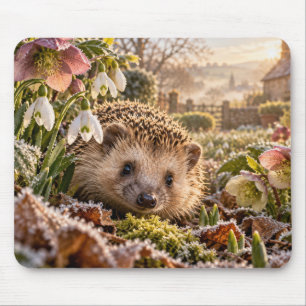 Frostiger Gartendesign mit Igel Mousepad