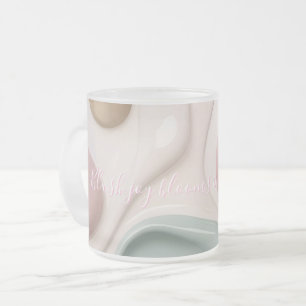 Frostiger Glasmug mit stilvoller Grafik Mattglastasse