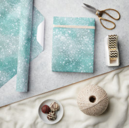 Frostiger Minz-Glanz Weiß Glitter-Muster Geschenkpapier