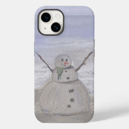 Frostiger Schneemann am Strand Case-Mate iPhone 14 Hülle