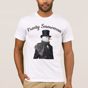 Frostiger Schneemann Einfacher Eleganter Weihnacht T-Shirt