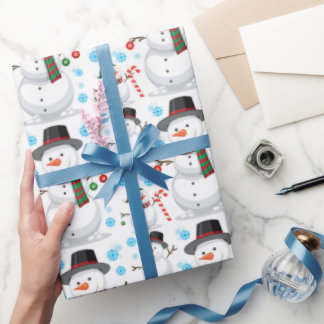Frostiger Schneemann Weihnachtsgeschenk Verpackung Geschenkpapier