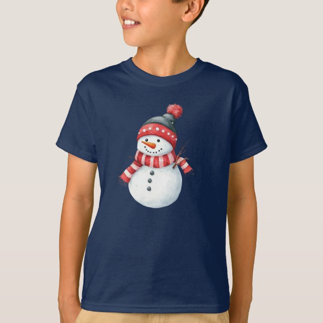 "Frostiger Spaß: Santa Snowman T-Shirt" T-Shirt (Vorderseite)