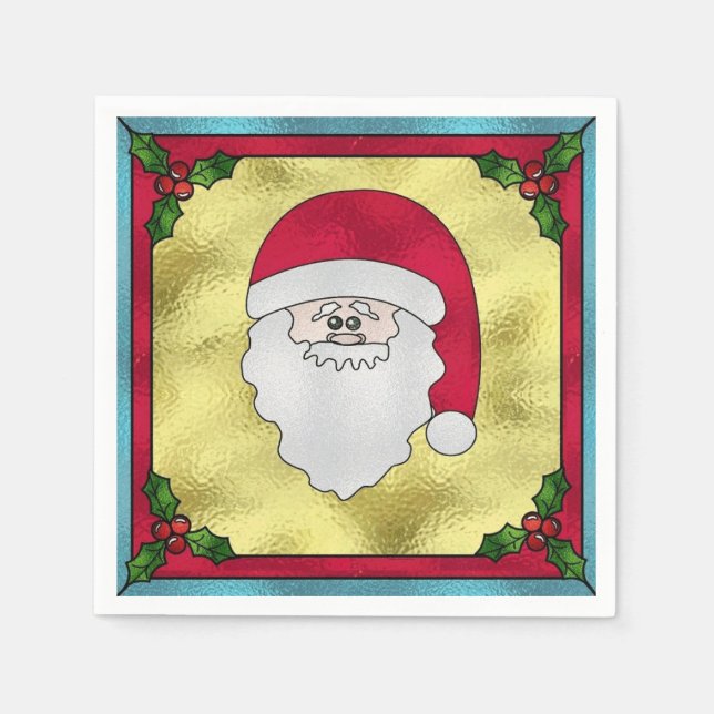 Frostiger Weihnachtsmann Serviette (Vorderseite)