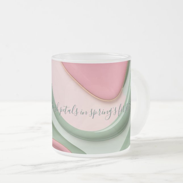 Frostiges Glasmug in stilvollem Grafikdesign Mattglastasse (VorderseiteRechts)