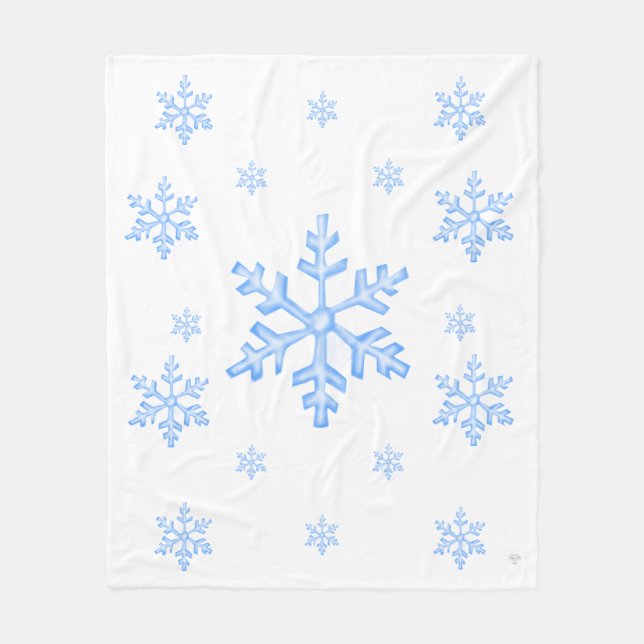Frostiges Schneeflocken-Muster-Wurf-Fleece-Decke Fleecedecke (Vorderseite)
