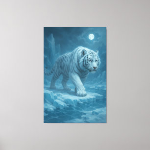 Frostkönig Weißer Tiger – Majestätischer Eisiger W Leinwanddruck