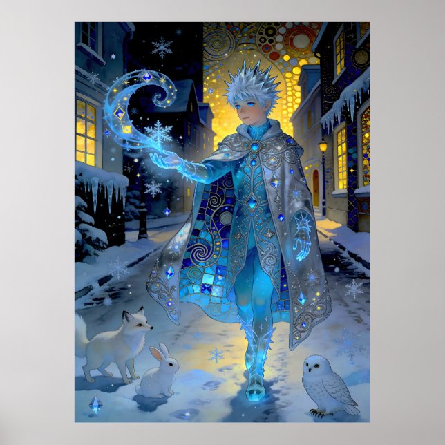 Frostmaker of a Moonlit Street – A Winter Portrait Poster (Vorne)