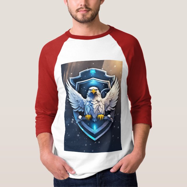 Frostschwingende Allianz: Futuristisches Adler-Rav T-Shirt (Vorderseite)
