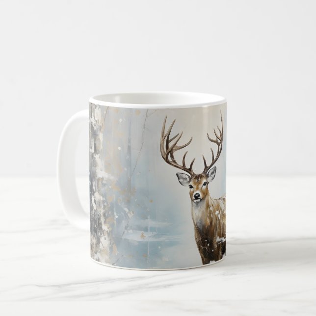 Frostwald Waldland Hirsch Kaffeetasse (Vorderseite Links)
