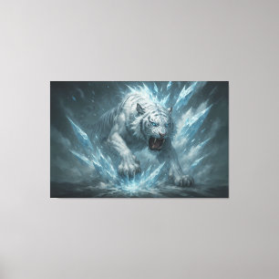 Frostweißer Tiger – Kaiser des gefrorenen Reiches Leinwanddruck