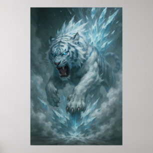 Frostweißer Tiger – Kaiser des gefrorenen Reiches Poster