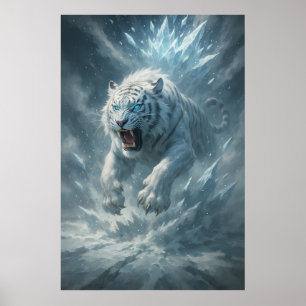 Frostweißer Tiger – Kaiser des gefrorenen Reiches Poster