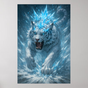 Frostweißer Tiger – Kaiser des gefrorenen Reiches Poster