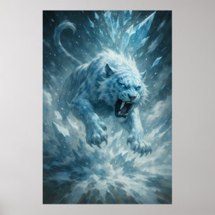 Frostweißer Tiger – Kaiser des gefrorenen Reiches  Poster