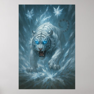 Frostweißer Tiger – Kaiser des gefrorenen Reiches Poster