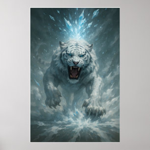 Frostweißer Tiger – Kaiser des gefrorenen Reiches Poster
