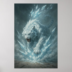 Frostweißer Tiger – Kaiser des gefrorenen Reiches Poster