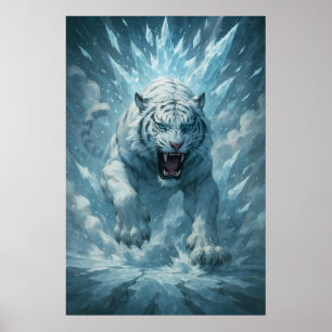 Frostweißer Tiger – Kaiser des gefrorenen Reiches Poster