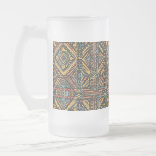 Frosty Blue "Centuries-Old Geometric Elegance" 473 Mattglas Bierglas (Links)