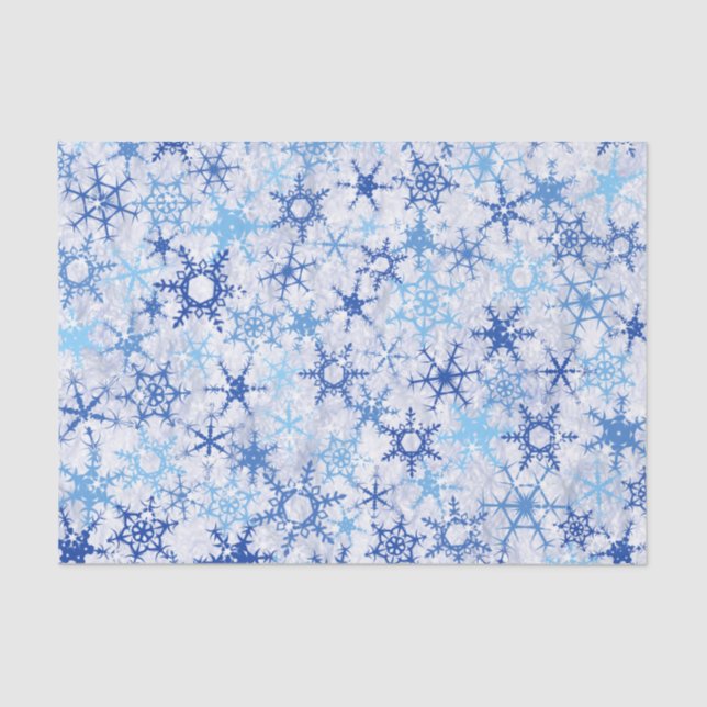 Frosty Blue Snowflakes Seidenpapier (Vorderseite)