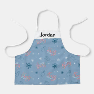 Frosty Blue Snowman Fake Pattern Schürze