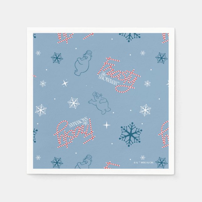 Frosty Blue Snowman Fake Pattern Serviette (Vorderseite)