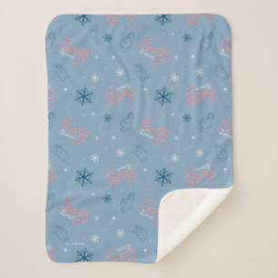 Frosty Blue Snowman Fake Pattern Sherpadecke
