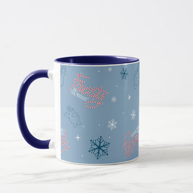 Frosty Blue Snowman Fake Pattern Tasse (Links)