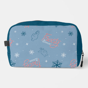 Frosty Blue Snowman Fake Pattern Waschbeutel