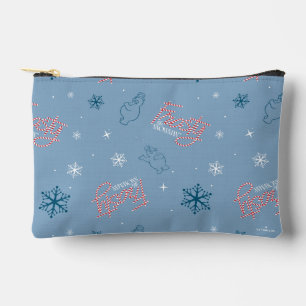Frosty Blue Snowman Fake Pattern Zubehörtasche