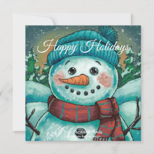 Frosty der Schneemann Flache Weihnachtskarte Feiertagskarte