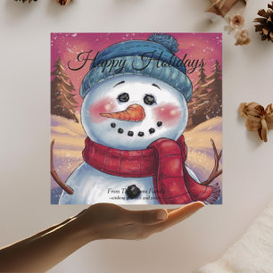 Frosty der Schneemann Flache Weihnachtskarte Feiertagskarte