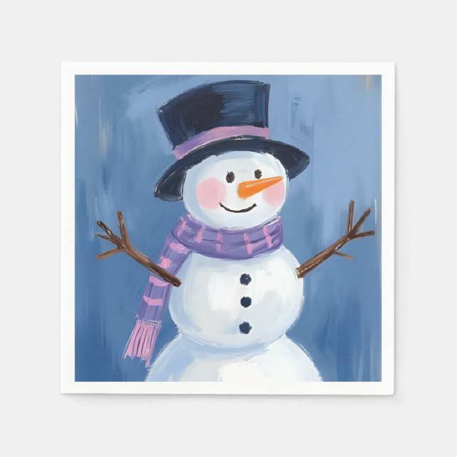 Frosty der Schneemann Weihnachtsfeier Serviette (Vorderseite)