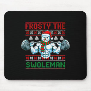 Frosty der Swoleman hässlicher Weihnachtspullover Mousepad