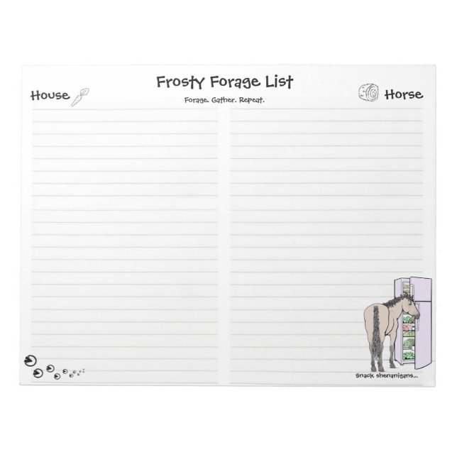 Frosty Forage House|Pferde-Notizblock Notizblock (Vorderseite)