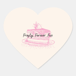 Frosty, Forever, Fun Illustration von rosa Kuche Herz-Aufkleber