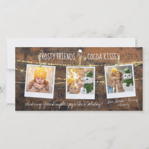 Frosty Friends & Cocoa Kisses Snowman 3-Foto-Karte